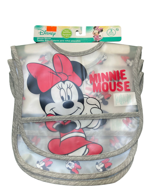 3 baberos plastificados Minnie Mouse