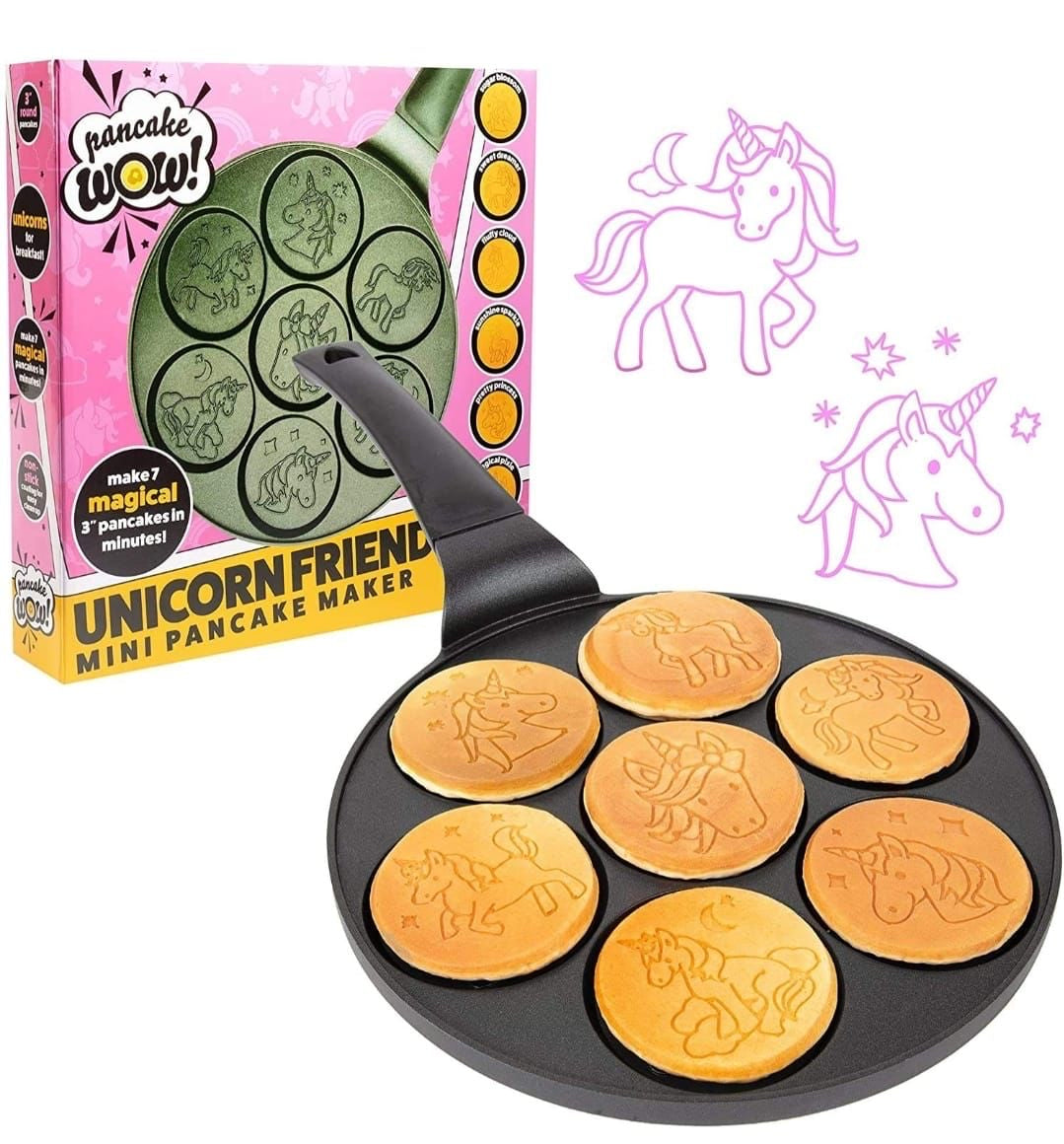 Sartén para mini hot cakes unicornio