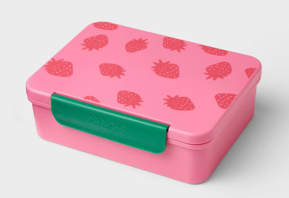 Bento box lonchera fresas rosa