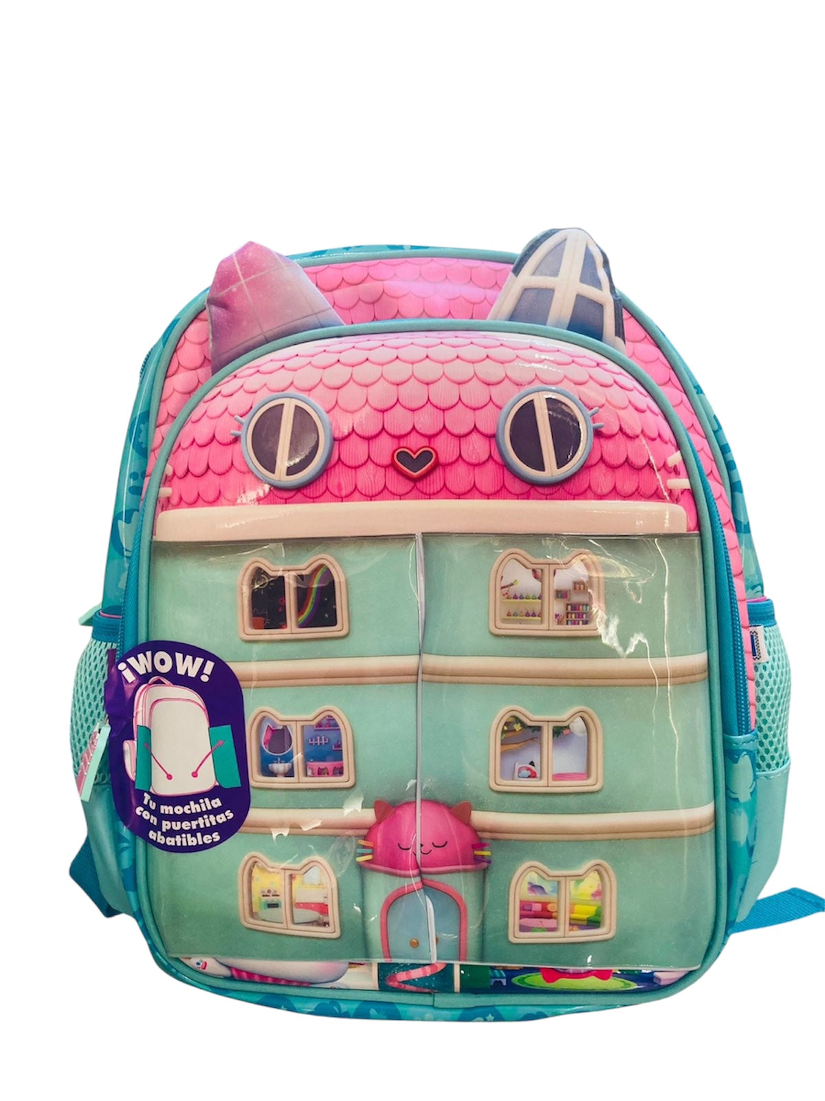 Mochila Chica Kinder La Casa de Gabby dollhouse puertitas
