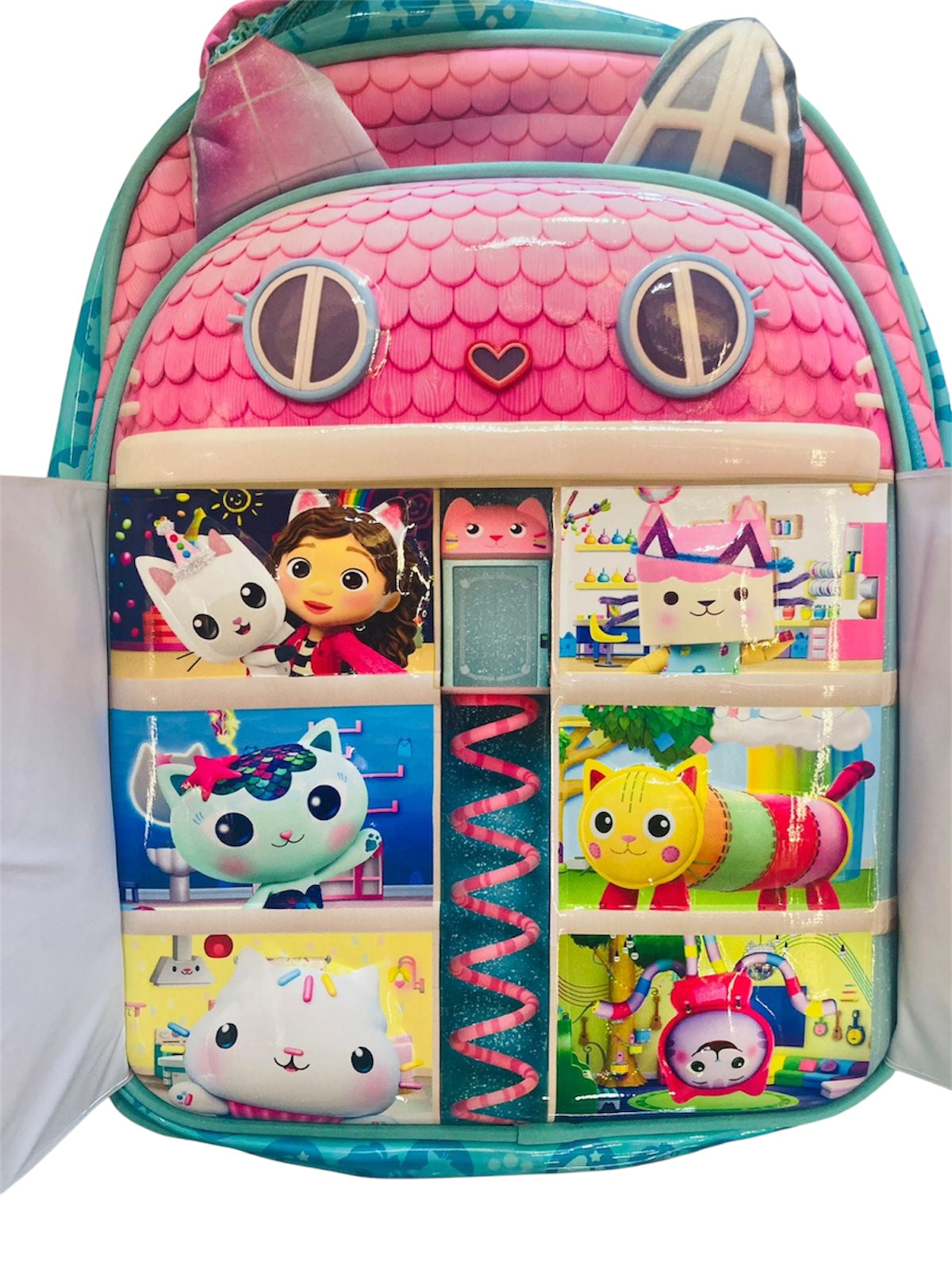 Mochila Chica Kinder La Casa de Gabby dollhouse puertitas