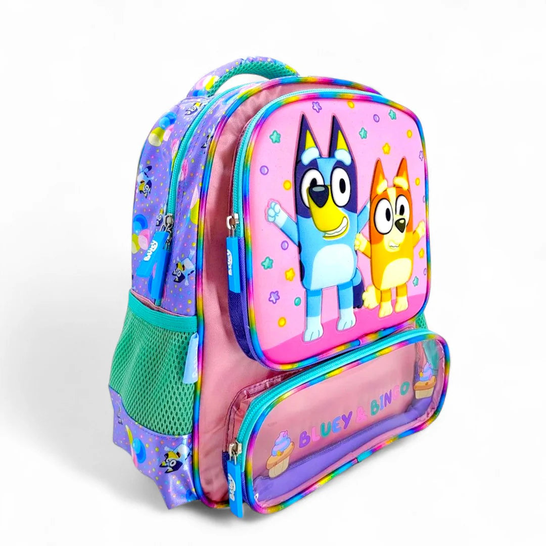 Mochila Chica Kinder Bluey CELEBRATION rosa
