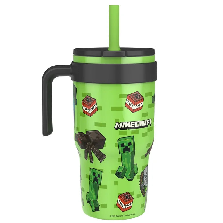 Termo minecraft acero inox popote antiderrames 18oz