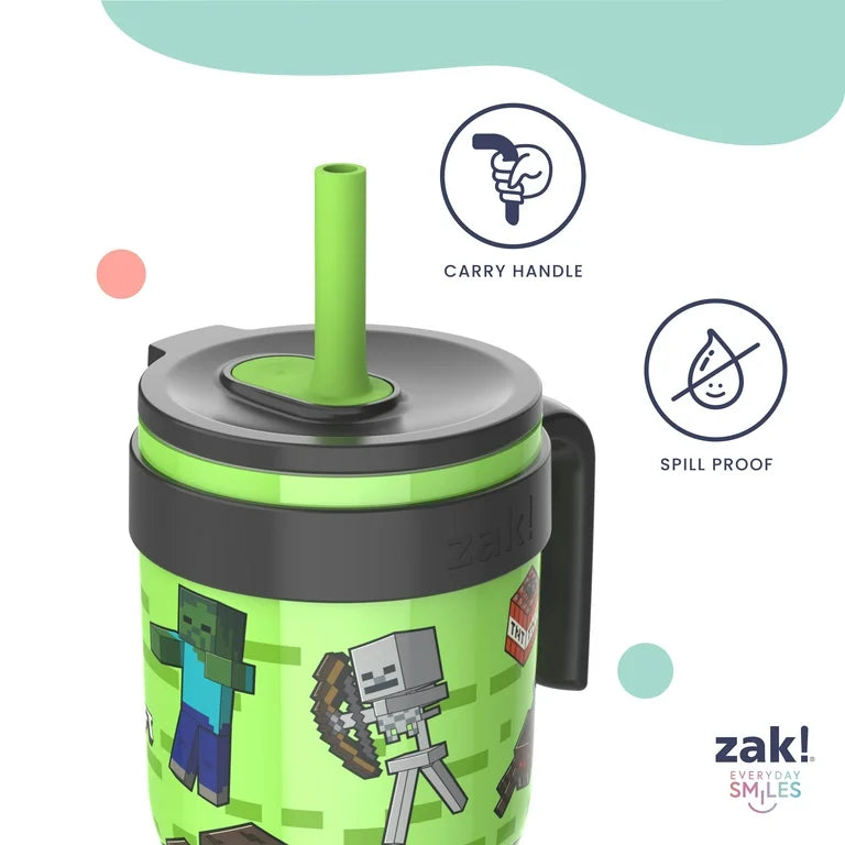 Termo minecraft acero inox popote antiderrames 18oz