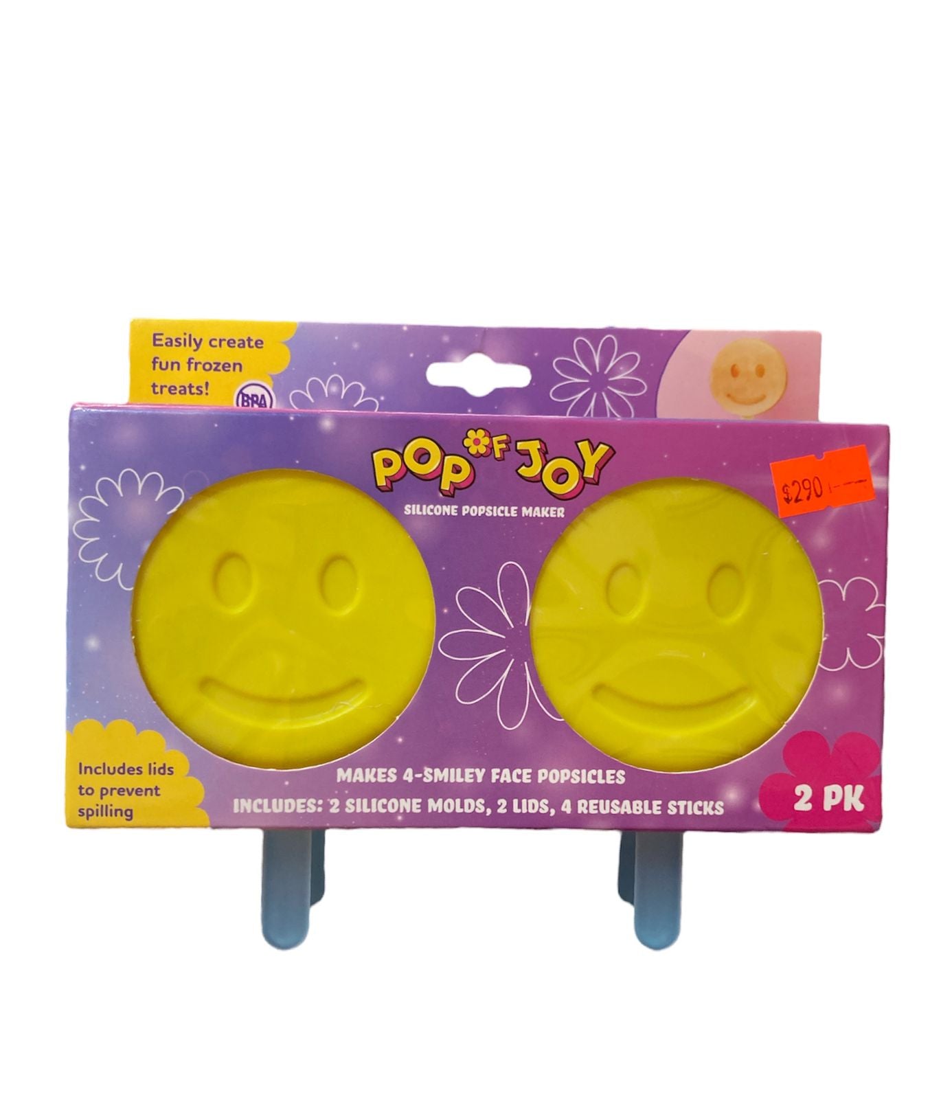4 moldes para paletas: happy face
