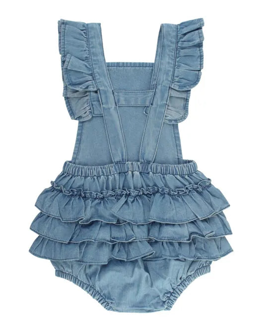 Romper wash denim mezclilla claro