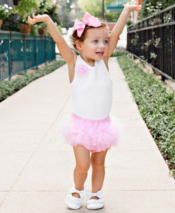 Bloomer cubrepañal rosa tul moño