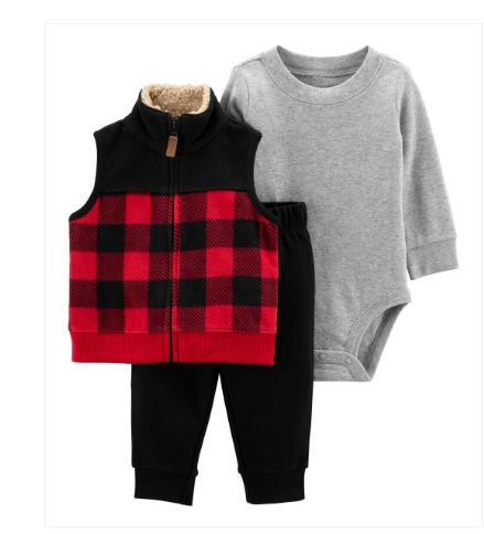 Set 3 pzas ML Rojo a cuadros