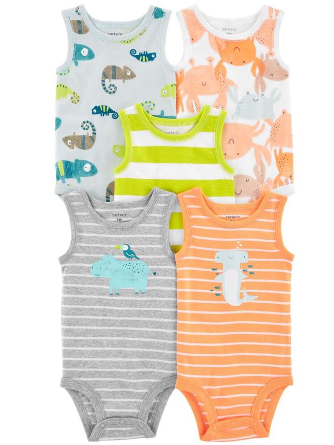 Set 5 Pañaleros sin mangas Animalitos