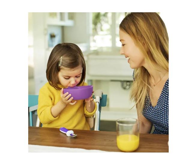 Bowl de silicón con popote Morado