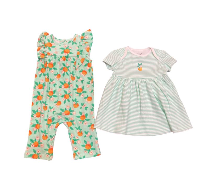 Set 2 Pzas Vestido + Jumpsuit Estilo Naranjas