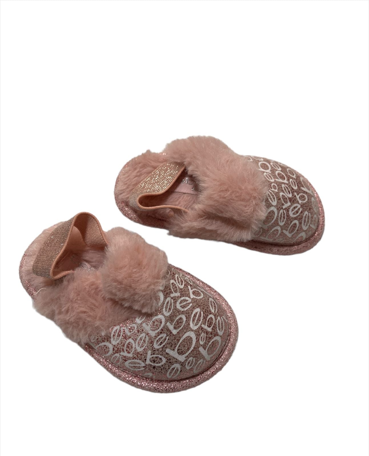 Sandalias Peluche Rosa Gold