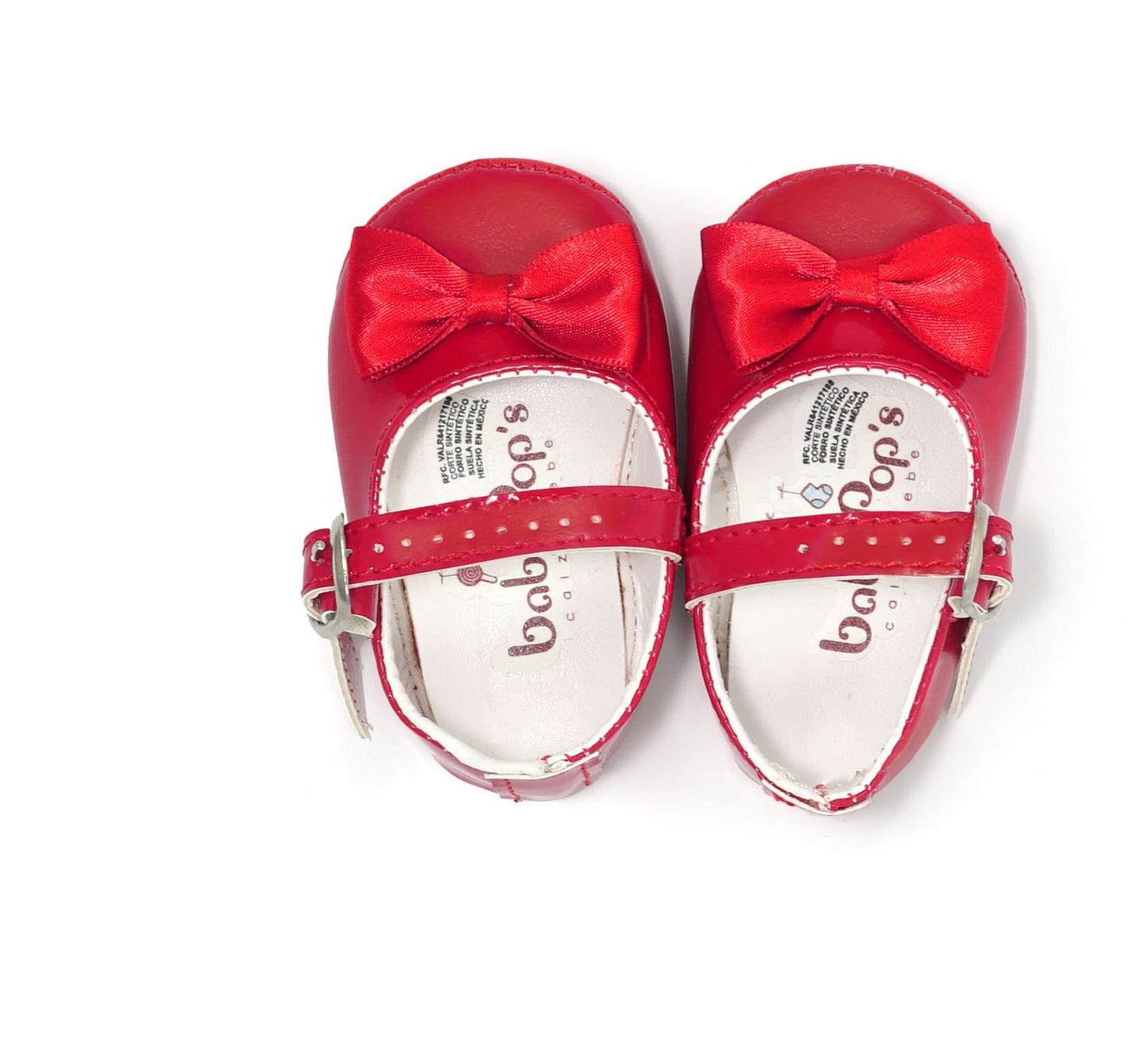 Zapatos tipo piel rojos con moño