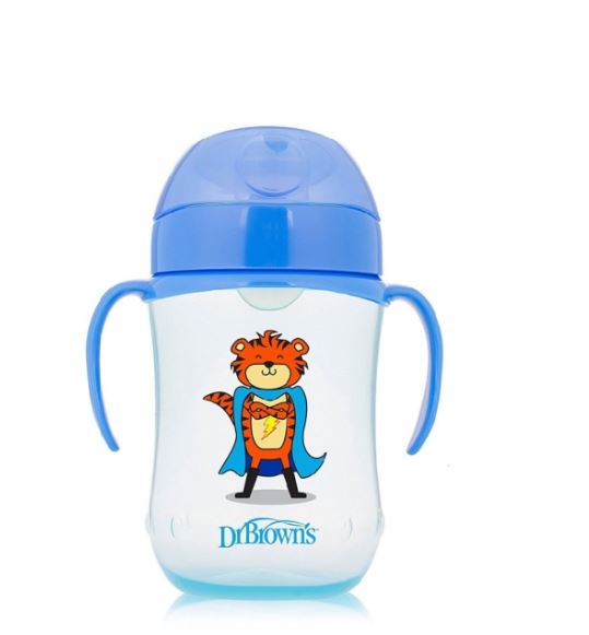 Vaso con boquilla suave Dr.Brown's Azul 9m+ 9oz