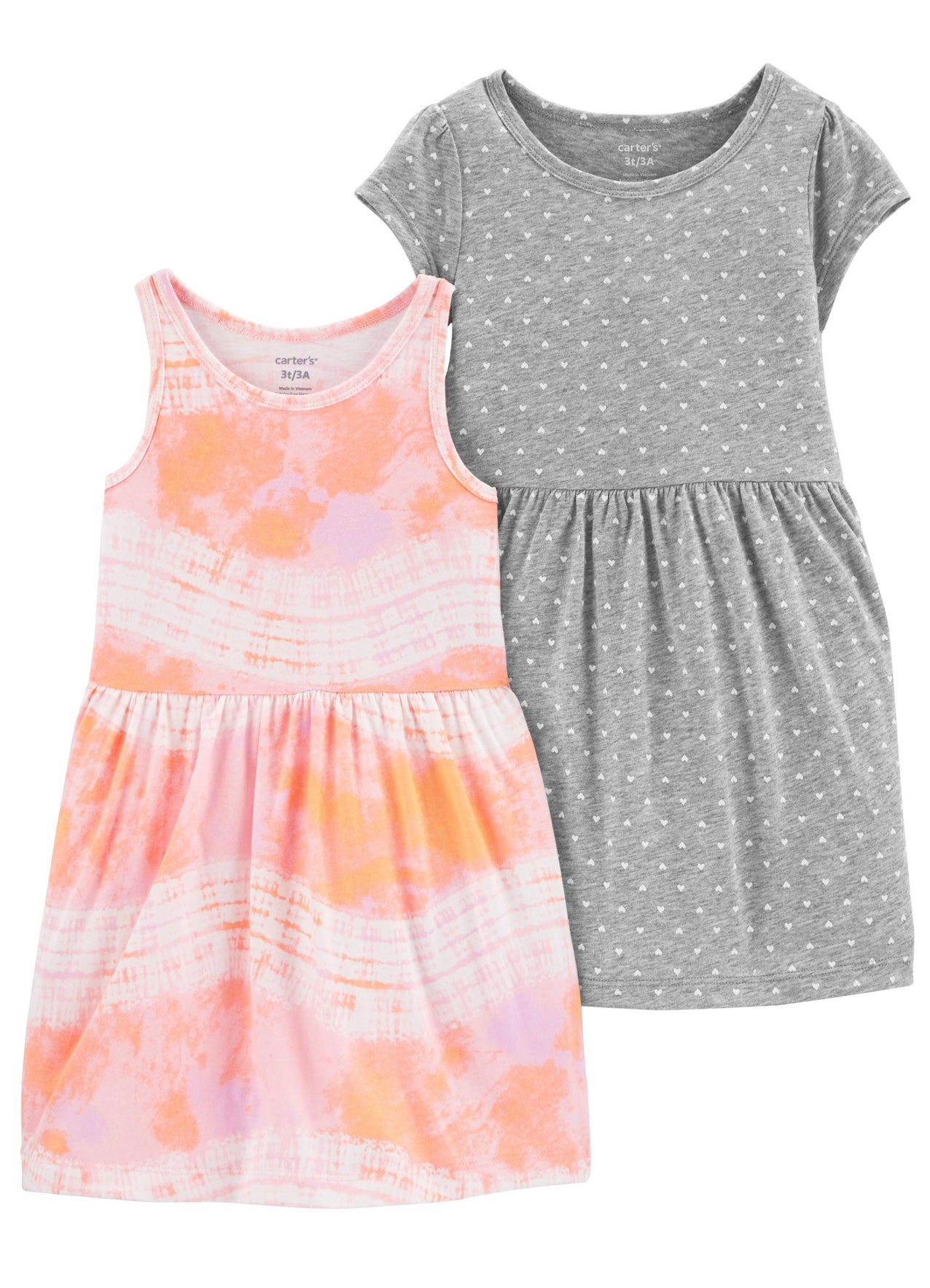 Duo vestidos corazones y tiedye rosa