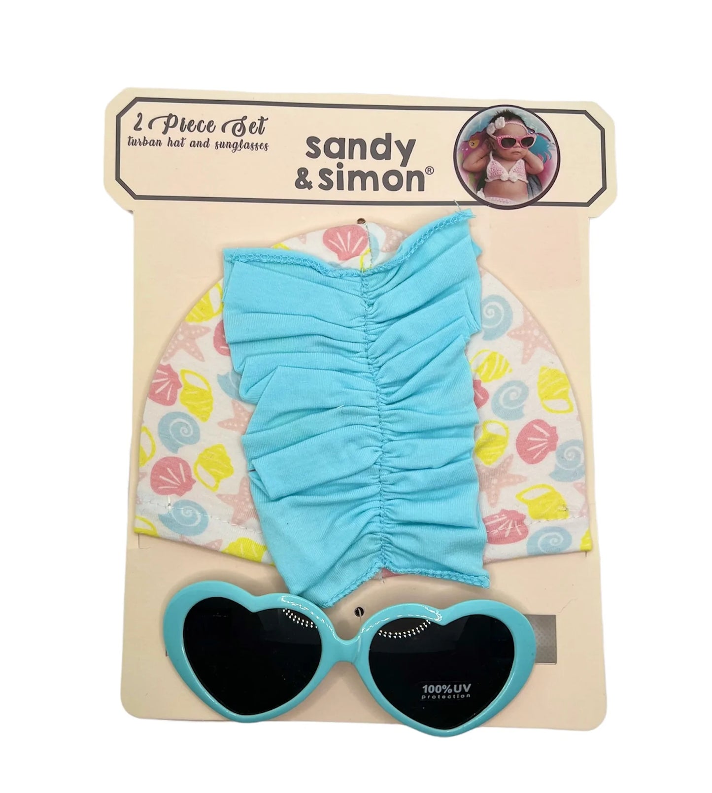Turbante y lentes de sol - celeste mar