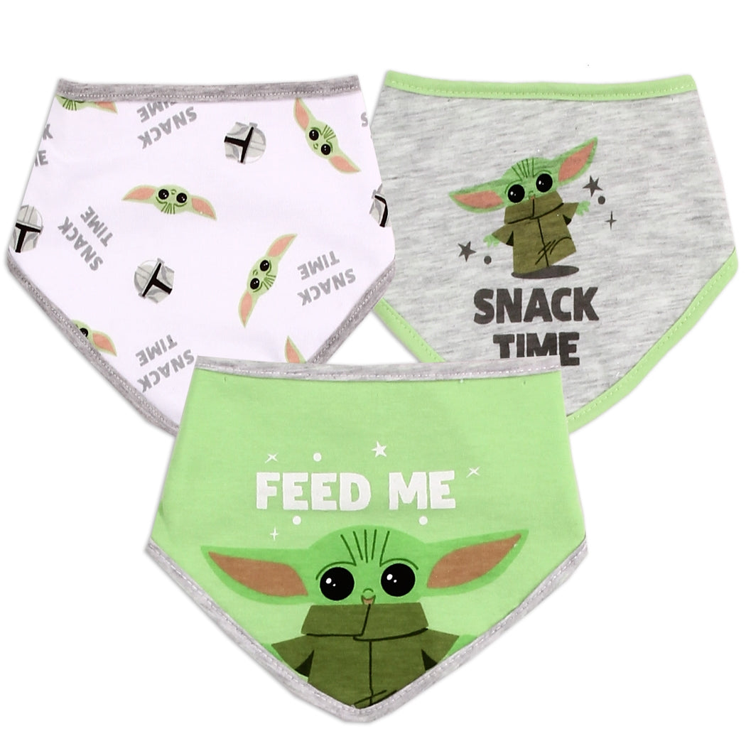 3 baberos Baby Yoda Feed me