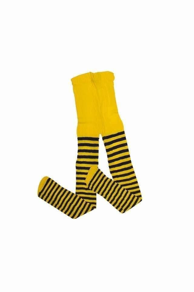 Medias mallas rallas amarillo negro
