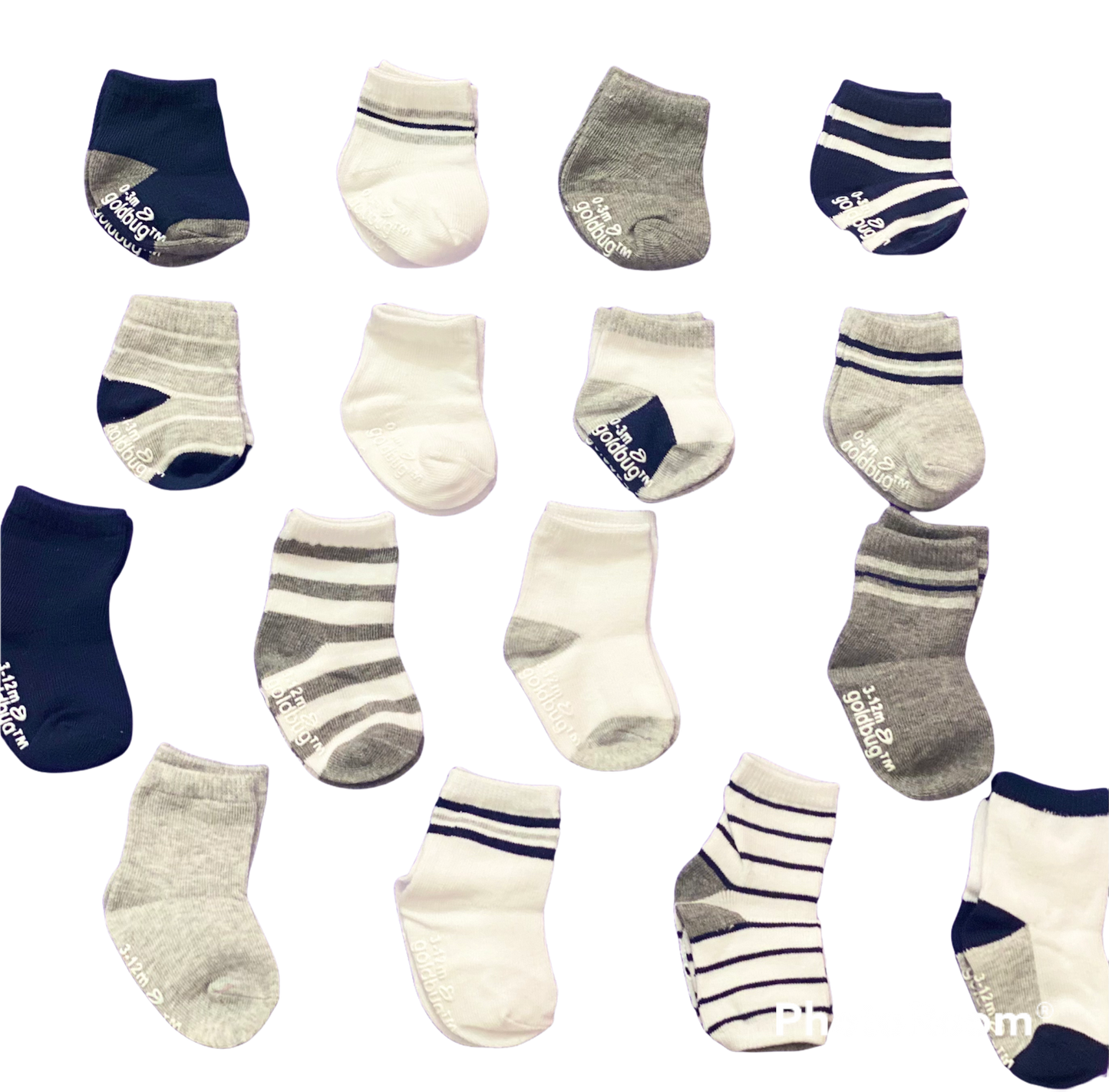 16 pares de calcetas niño azul y gris