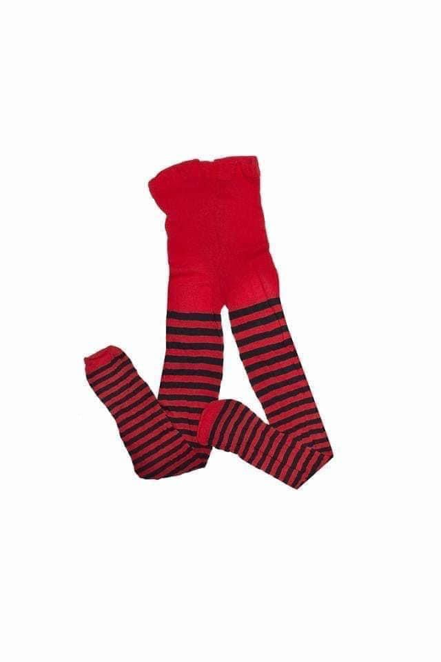 Medias mallas rallas roja negra