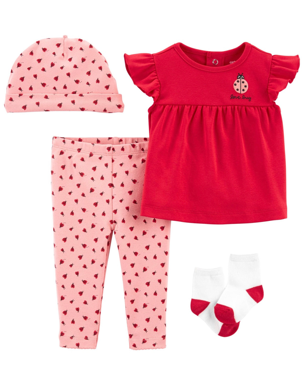 Set 4 piezas catarina rojo