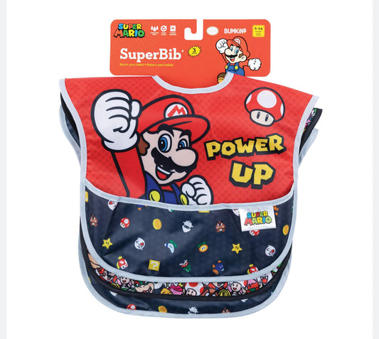 3 pack baberos plastificados Mario Bros
