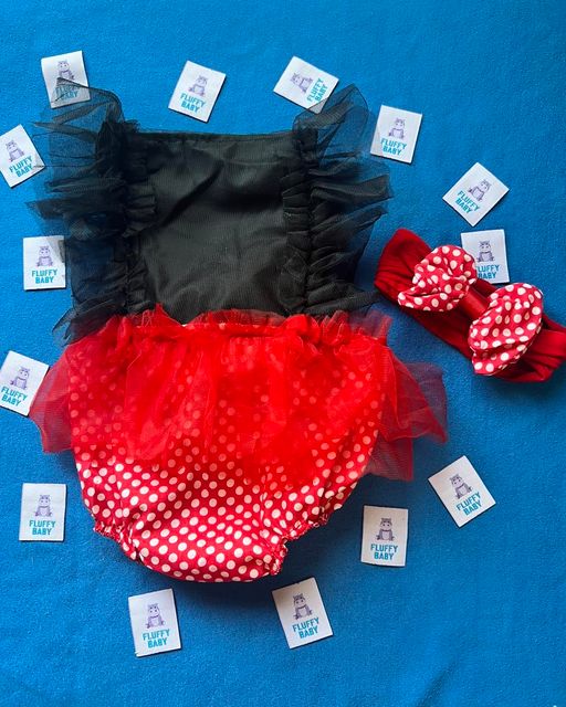 Romper Minnie Mouse con bandita combinable