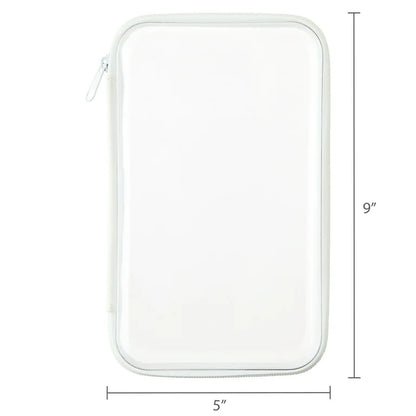 Lapicera transparente zipper blanco