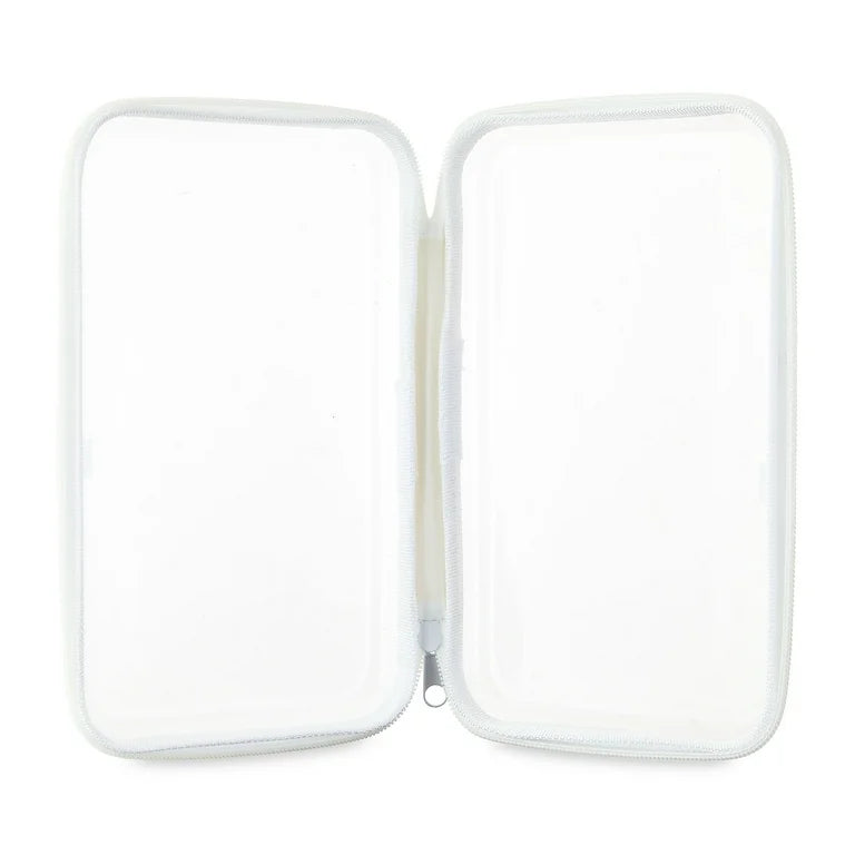 Lapicera transparente zipper blanco