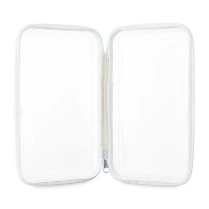 Lapicera transparente zipper blanco