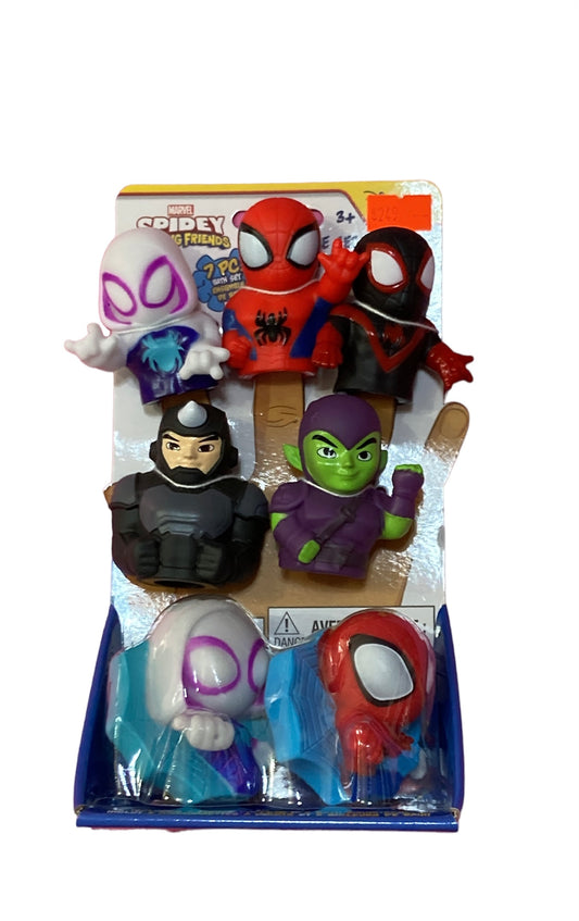 5 dedales + 2 juguetes para la hora del baño Spider Man
