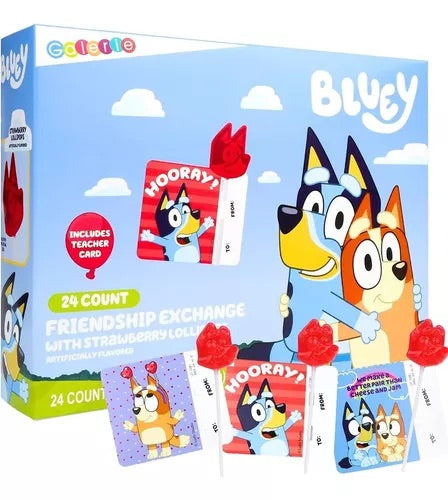 24 paletas con tarjeta de regalo Bluey