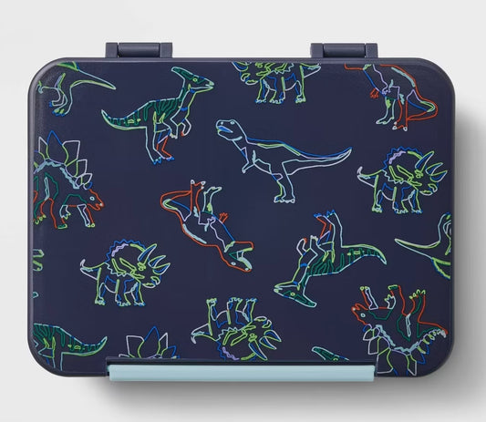 Bento box lonchera dinosaurios azul marino