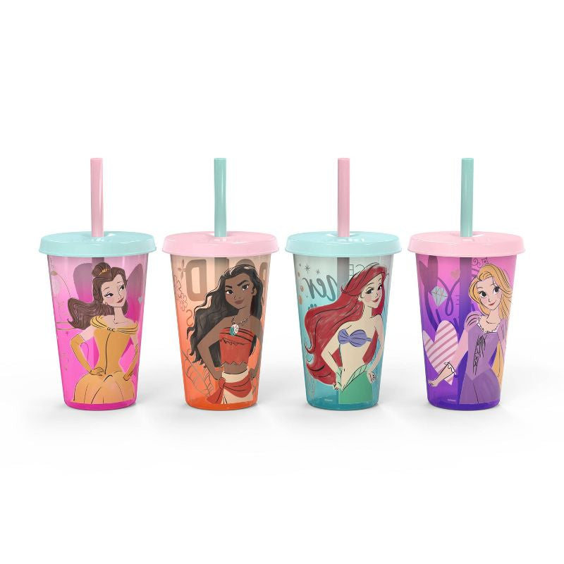 4 vasos princesas 16oz- cambia color