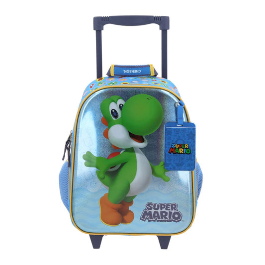 Mochila Chica Kinder Con Ruedas Chenson Mario Bros yoshi
