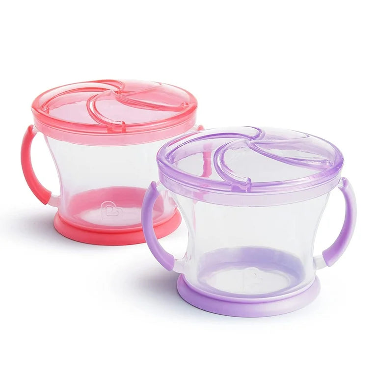 Duo contenedor snacks munchkin naranja y morado
