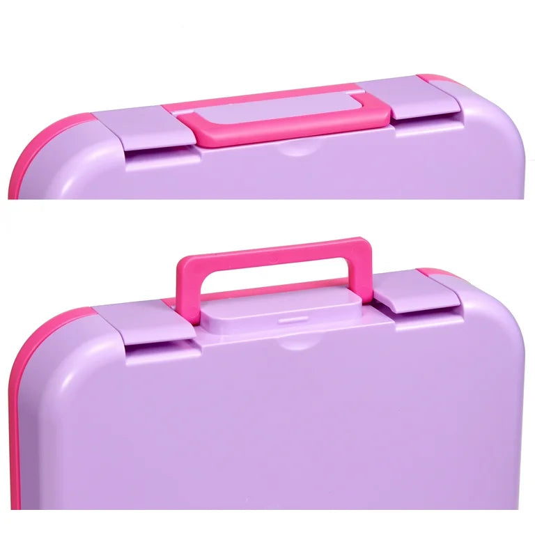 Lonchera bento box rosa con cubiertos