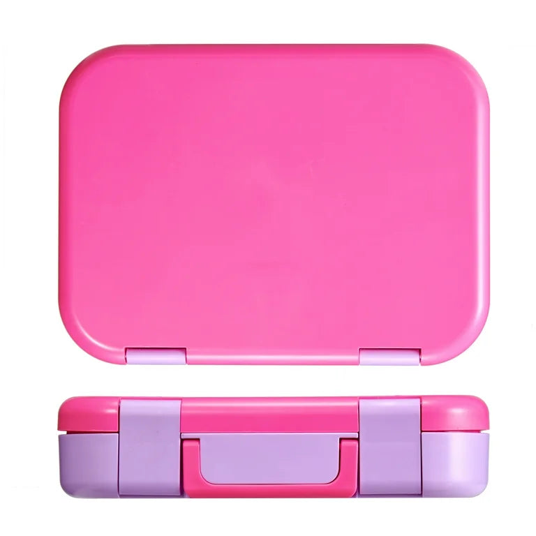 Lonchera bento box rosa con cubiertos