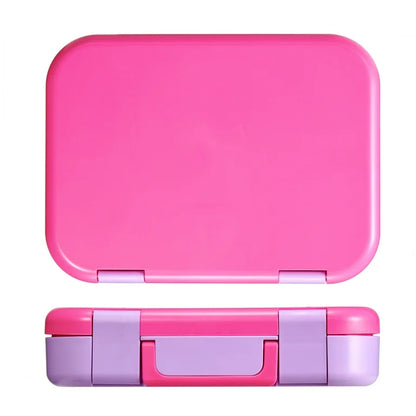 Lonchera bento box rosa con cubiertos