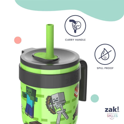 Termo minecraft acero inox popote antiderrames 18oz