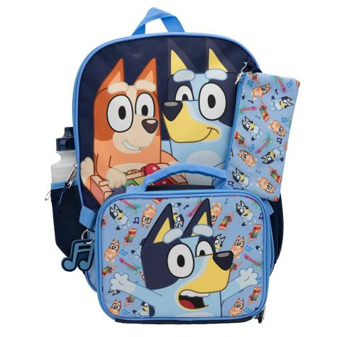 Combo mochila bluey azul 5 piezas