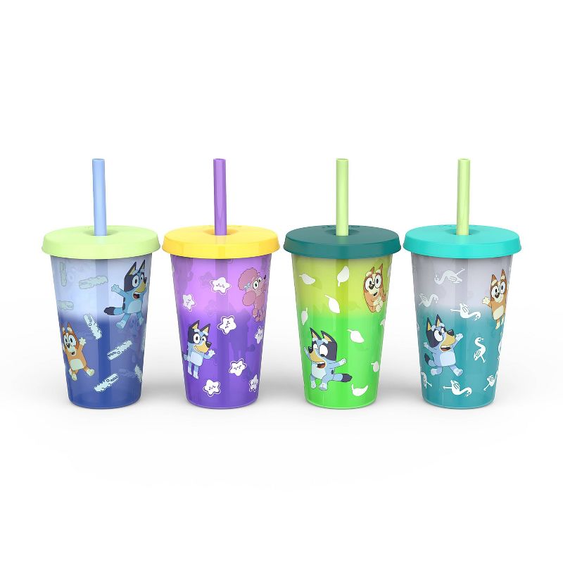 4 vasos bluey popote