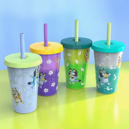 4 vasos bluey popote