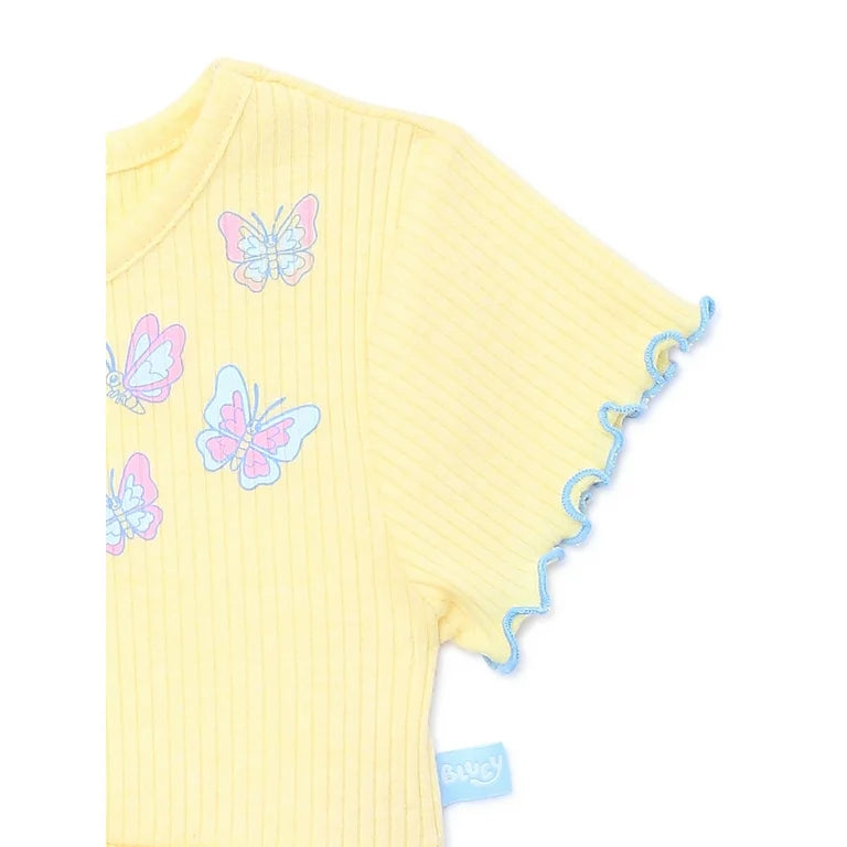 Bluey vestido amarillo mariposas