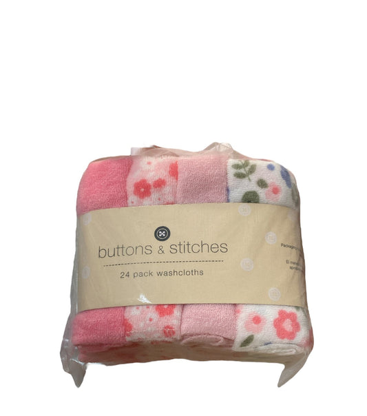 24 pack toallitas faciales/saliva rosa floral