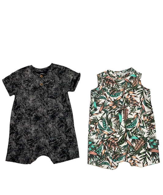 2 pack rompers tropical