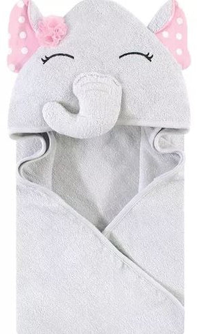 Toalla de baño con capucha: elefante rosa