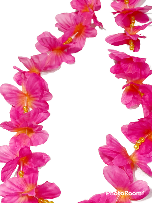 collar hawaiano rosa