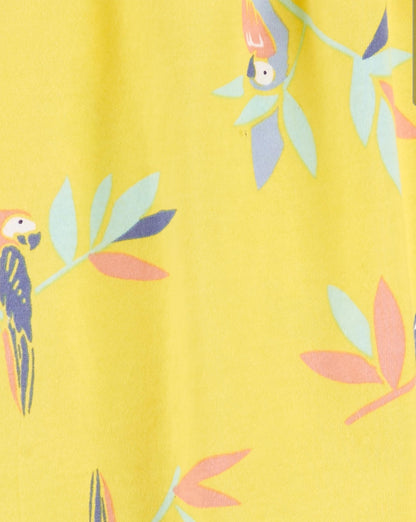 short mezclilla y blusa tirante pajaros amarilla Carters