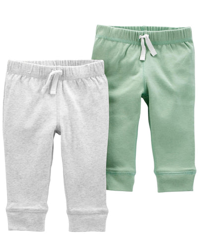 2 pantalones verde menta y gris SP